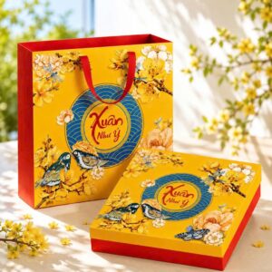 Khay định vị hộp quà Tết bằng giấy bồi trong hộp cứng cao cấp Golden Box
