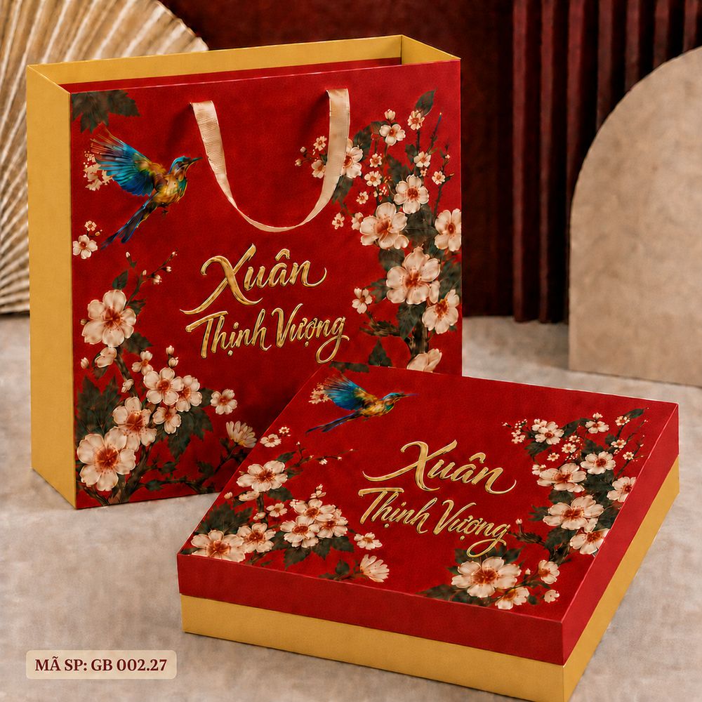 Hộp quà Tết Xuân Thịnh Vượng đỏ