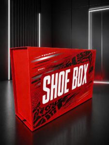 Hộp đựng giày cứng màu đỏ in offset cho thương hiệu sneaker