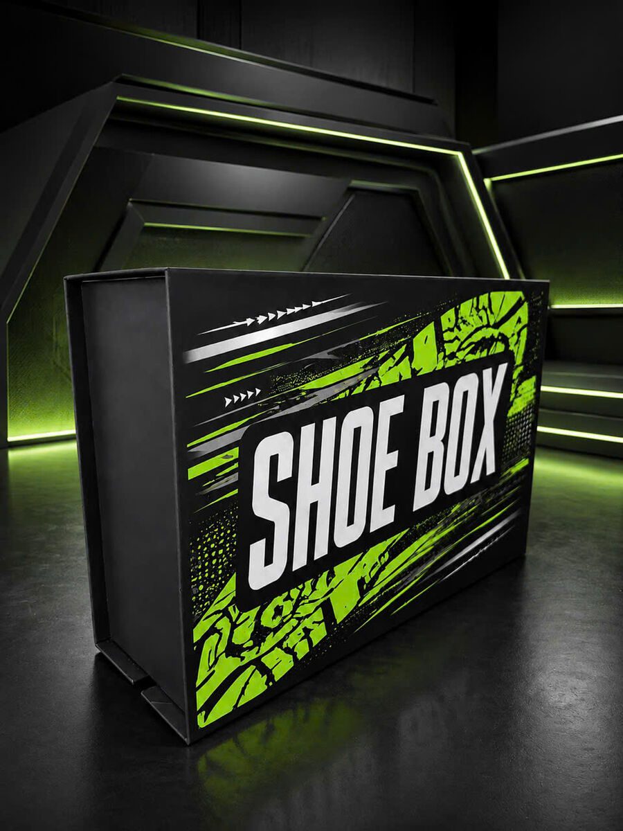 Hộp đựng giày in offset màu xanh lá đen đậm cho thương hiệu sneaker