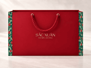 Túi giấy quà Tết Sắc Xuân đỏ quai dây – Golden Box